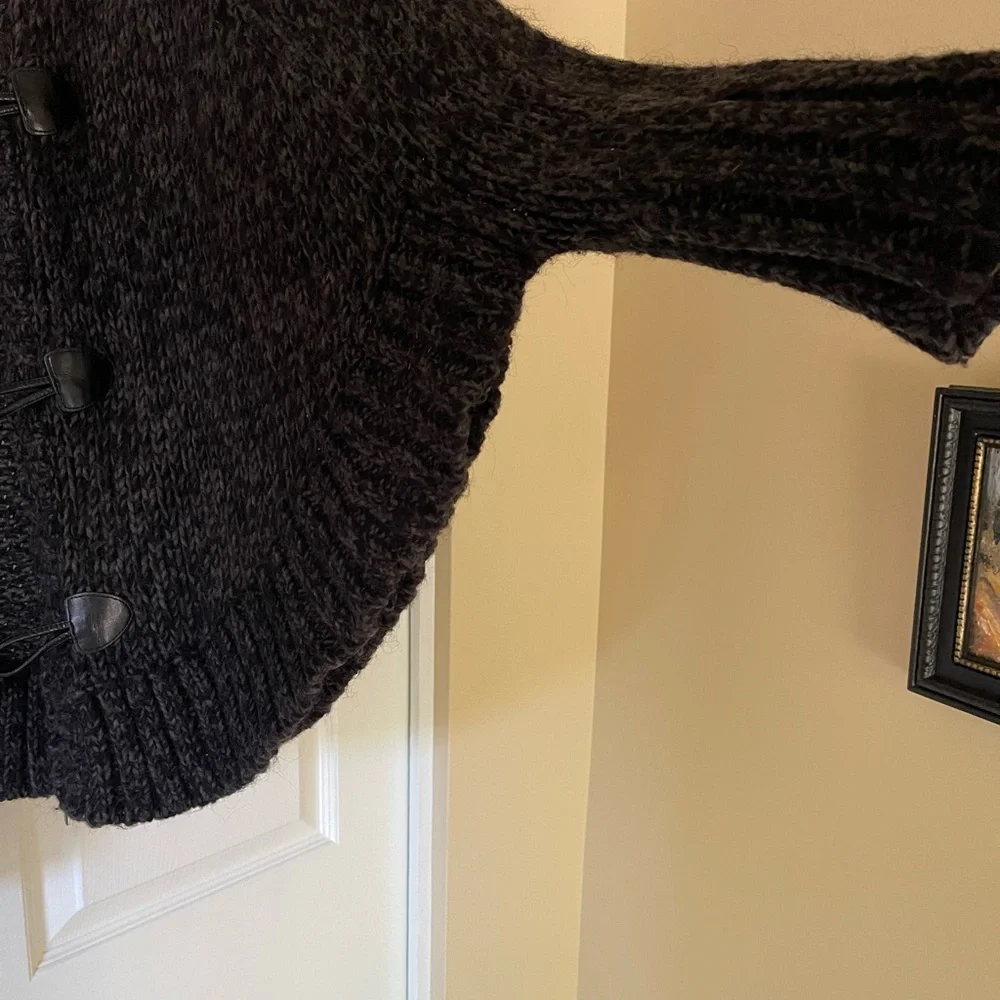 Michael Kors Charcoal Toggle Poncho Cardigan - Picture 5 of 8